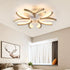 Contemporary Scandinavian Branch Flower Wood Iron Acrylic LED Semi-Flush Mount Ceiling Light For Living Room