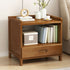 Modern Minimalist Rectangular Desktop Bamboo Nightstand 1/2-Drawer For Bedroom