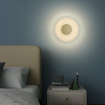 Contemporary Nordic Iron Acrylic Round LED Wall Sconce Lamp For Bedroom