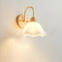 Contemporary Nordic Wood Acrylic Iron Flower Ball 1-Light Wall Sconce Lamp For Bedside