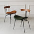 Contemporary Industrial Ant Arch Wood Rebar Leather Fabric Sponge Dining Chair Backrest For Dining Room