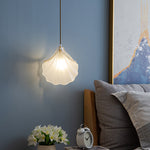 Modern Art Deco Shell Iron Glass 1-Light Pendant Light For Bedroom