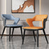 Contemporary Scandinavian Leather Fabric Carbon Steel Sponge Square Wing Dining Chair Backrest Armrest For Dining Room