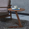 Modern Minimalist Round V-Shape Base Wood Side Table For Living Room