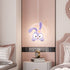 Contemporary Creative Kids Iron Aluminum Acrylic Circle StellaLou Rabbit LED Pendant Light For Bedroom