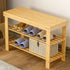 Traditional Chinese Rectangle Heather Bamboo Shoe Storage 2-Shelf For Entryways