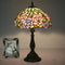 Traditional Tiffany Rose Flower Stained Glass Dome 1-Light Table Lamp For Bedroom