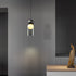Modern Minimalist Dome Cylinder Orb Copper Glass 1-Light Pendant Light For Bedroom