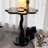 Contemporary Nordic Petal Shape Wood Iron Side Table For Living Room