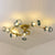 Contemporary Scandinavian Glass Globe Iron Glass 6-Light Semi-Flush Mount Ceiling Light For Living Room