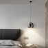 Contemporary Scandinavian Aluminum Glass Cylinder Shade LED Pendant Light For Bedroom