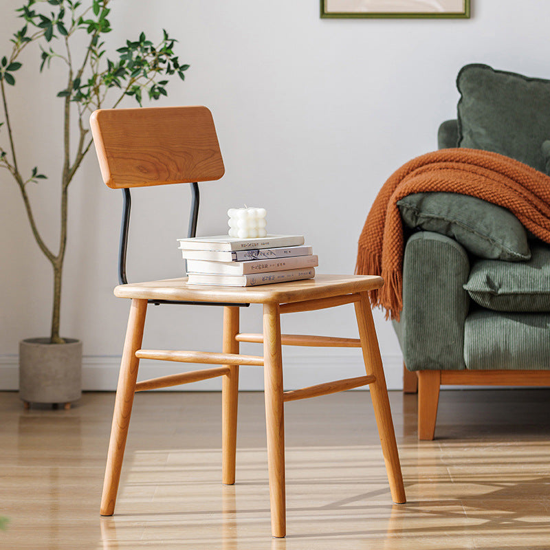 Traditional Vintage Square Cherry Wood Dining Chair Backrest For Dining Room