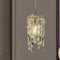 Modern Art Deco Cylinder Hardware Crystal 1-Light Pendant Light For Living Room