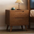 Contemporary Nordic Rectangular Solid Wood Nightstand 1/2 Drawer For Bedroom