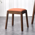 Modern Minimalist Rectangular Solid Wood Leather Vanity Stool For Bedroom