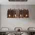 Contemporary Creative Rectangular Wooden 8-Light Island Light Chandelier For Dining Room