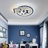 Contemporary Creative Kids Round Basketball Football Iron Acrylic LED Flush Mount Ceiling Light For Bedroom
