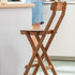 Contemporary Retro Round Foldable Solid Wood Bar Stool Backrest For Dining Room