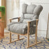 Modern Simplicity Fabric Upholstered Wood Frame Accent Chair Adjustable Backrest Armrest For Home Office
