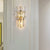Modern Luxury Double Half Cylinder Stainless Steel Crystal 3-Light Wall Sconce Lamp For Living Room