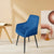 Modern Minimalist Square Iron Velvet Fabric Sponge Dining Chair Four Legs Armrest Backrest For Dining Room