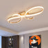 Modern Minimalist Curved Line Iron Aluminum Silicone LED Semi-Flush Mount Ceiling Light For Living Room
