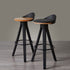 Modern Minimalist Round Plastic Wooden Bar Stool Three Legs High For Dining Room