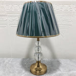 Traditional Vintage Cylinder Metal Crystal Fabric 1-Light Table Lamp For Bedroom