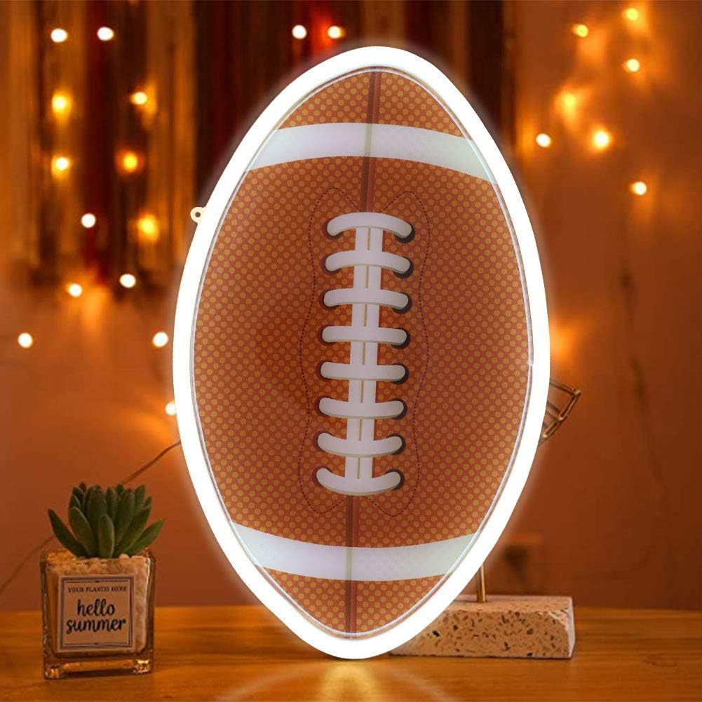 Contemporary Creative Football Shape Acrylic LED Neon Light Wall Sconce Lamp For Bedroom