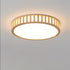 Modern Minimalist Round Wood Acrylic LED Flush Mount Ceiling Light For Bedroom