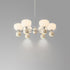 Contemporary Nordic Cream Acrylic Pumpkin Shade Iron Frame 12/16-Light Chandelier For Living Room