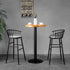 Modern Minimalist Round Upholstered Striped Velvet Iron Bar Stool Backrest For Dining Room