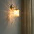 Traditional Vintage Round Shell Crystal Iron Frame 1-Light Wall Sconce Lamp For Living Room