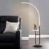 Contemporary Simplicity Arc Aluminum Strip With Marble Iron Pallet LED Standing Floor Lamp For Living Room