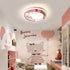 Contemporary Creative Kids Iron Acrylic Round Pig LED Flush Mount Ceiling Light For Bedroom