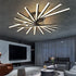 Modern Minimalist Iron Acrylic Rectangular Line LED Semi-Flush Mount Ceiling Light For Living Room