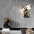 Modern Luxury Copper Colored Glass Maple Leaf Branch 2-Light Wall Sconce Lamp For Living Room