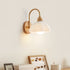 Contemporary Creative Wood Ceramic Flower Shade 1-Light Wall Sconce Lamp For Living Room