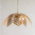 Contemporary Creative Golden Iron Tropical Palm Leaves Design 4-Light Chandelier For Dining Room