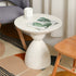 Contemporary Nordic Round Hourglass Magnesium Oxide End Table For Living Room