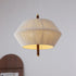 Traditional Vintage Hemp Rope Weaving Round Shade Wood 3-Light Chandelier For Living Room