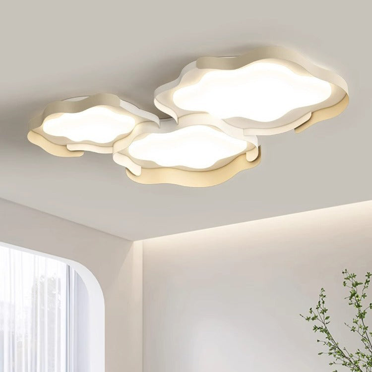 Modern Simplicity Iron PE Wavy Shape LED Flush Mount Ceiling Light For Living Room