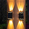 Traditional Farmhouse Waterproof Solar ABS PS Cuboid LED Wall Sconce Lamp For Garden