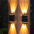 Traditional Farmhouse Waterproof Solar ABS PS Cuboid LED Wall Sconce Lamp For Garden