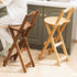 Modern Minimalist Round Square Bamboo Bar Stool Backrest Armless For Dining Room