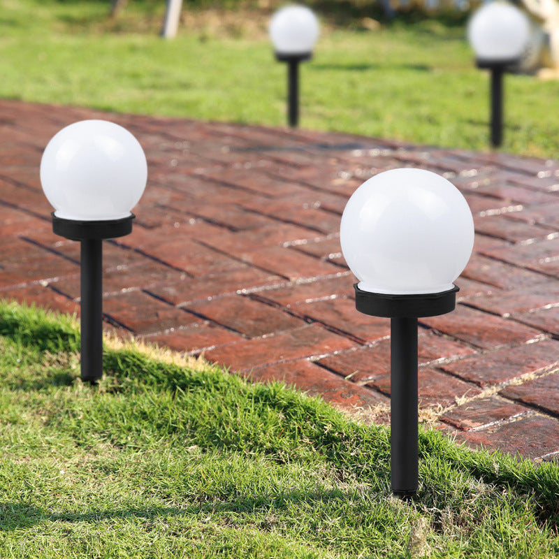 Modern Minimalist Waterproof Solar Globe ABS LED Landscape Light For Garden