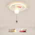 Contemporary Creative Iron Acrylic Rocket Astronaut LED Kids Flush Mount Ceiling Light For Bedroom