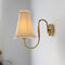 Traditional Vintage Pastoral Pleated Fabric Lace Shade 1-Light Wall Sconce Lamp For Living Room