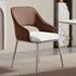 Contemporary Scandinavian Square Leather Metal Dining Chair Backrest Armrest For Dining Room