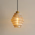 Traditional Vintage Striped Glass Round 1-Light Pendant Light For Living Room